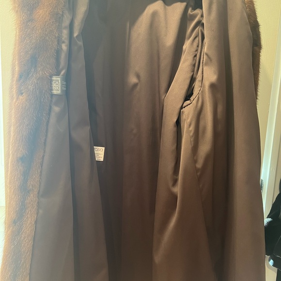 Brown mink women long swing coat - size 16. Made in Spain - Picture 4 of 7